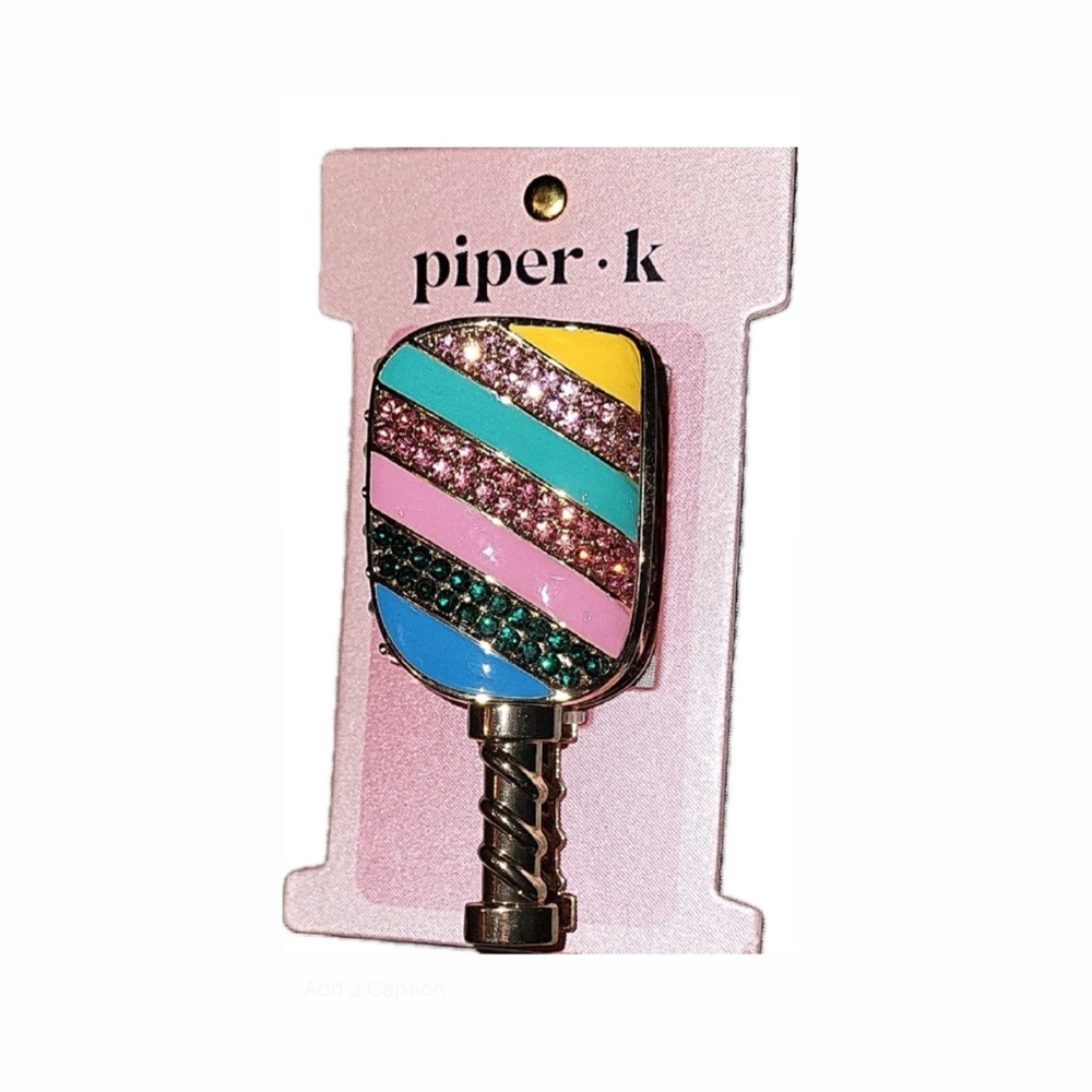 NWT ⚜️💖⚜️ Piper K Pickleball Paddle and Ball Metal Claw Hair Clip